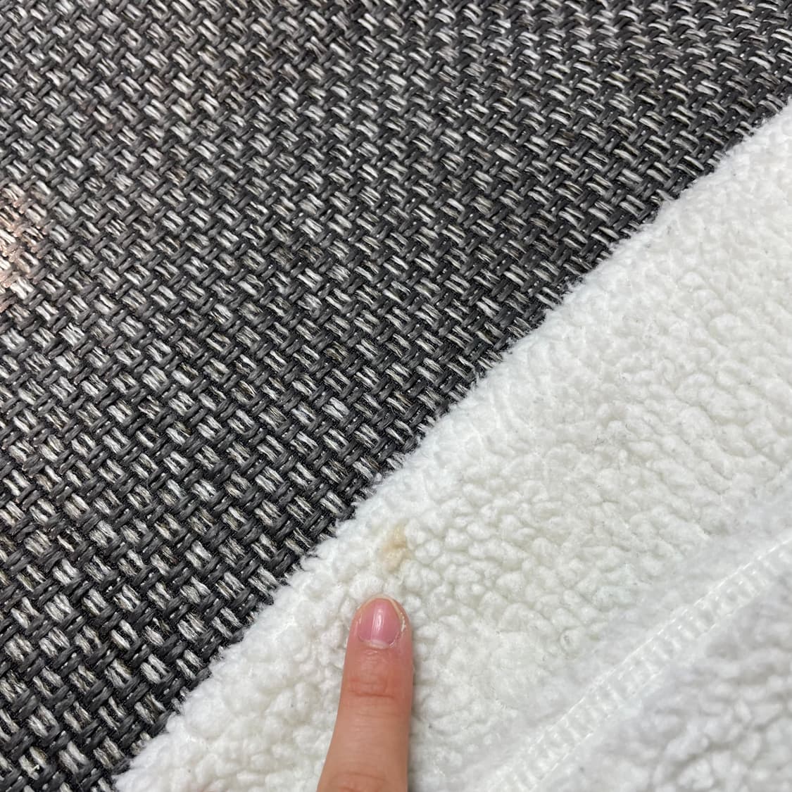 노스페이스 브라운 로고 화이트 뽀글이 플리스 자켓 M 상품이미지6