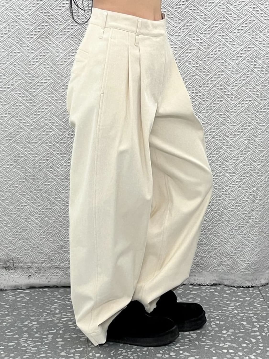 메종 마레 빈티지 모던 시크 핀턱 코튼팬츠 면바지 34 C10166 상품이미지1