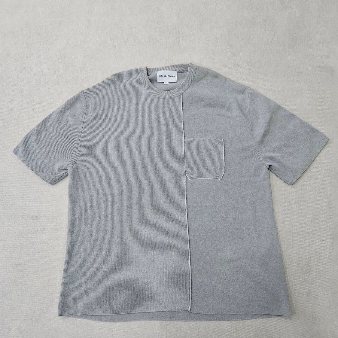 52 솔리드옴므 니트 반팔티 0304Y 상품이미지1