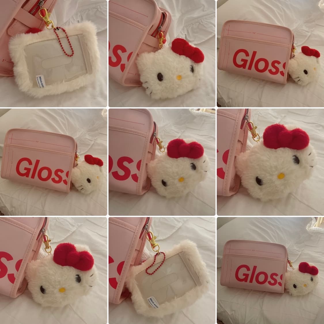 새상품 일본 산리오 정품 키티 레드 릴패스 카드지갑 키링 마스코트 상품이미지5