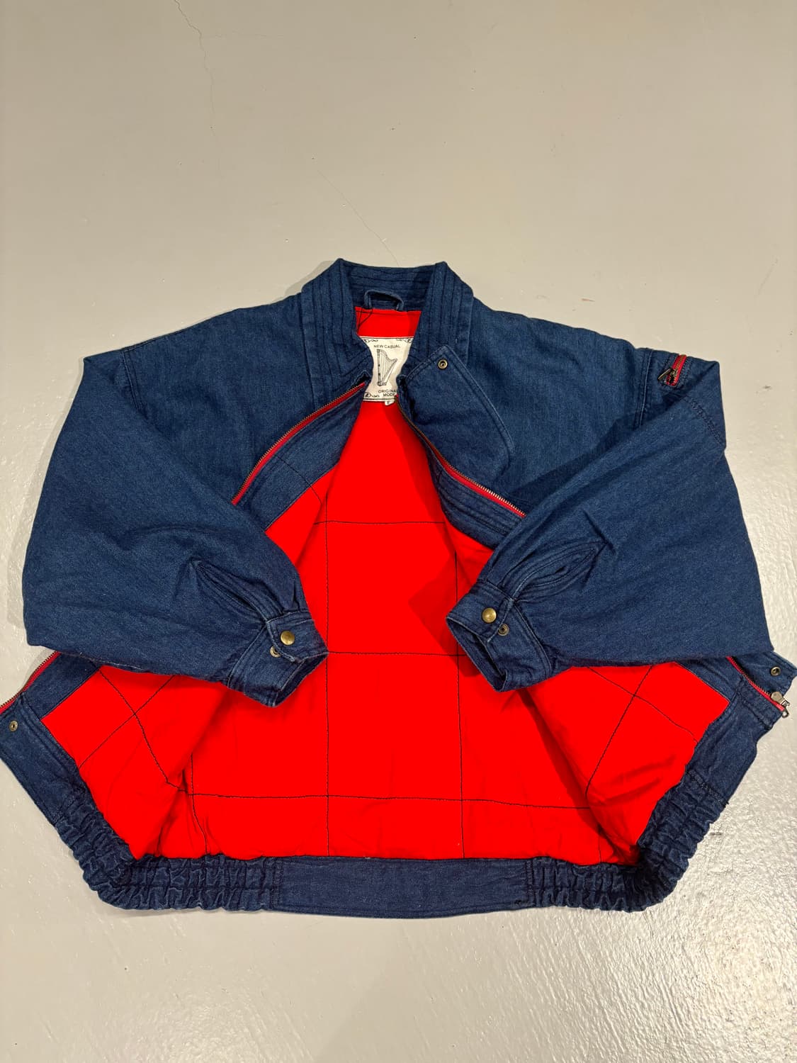 빈티지 데님 봄버 자켓 (가오리핏)   상품이미지8