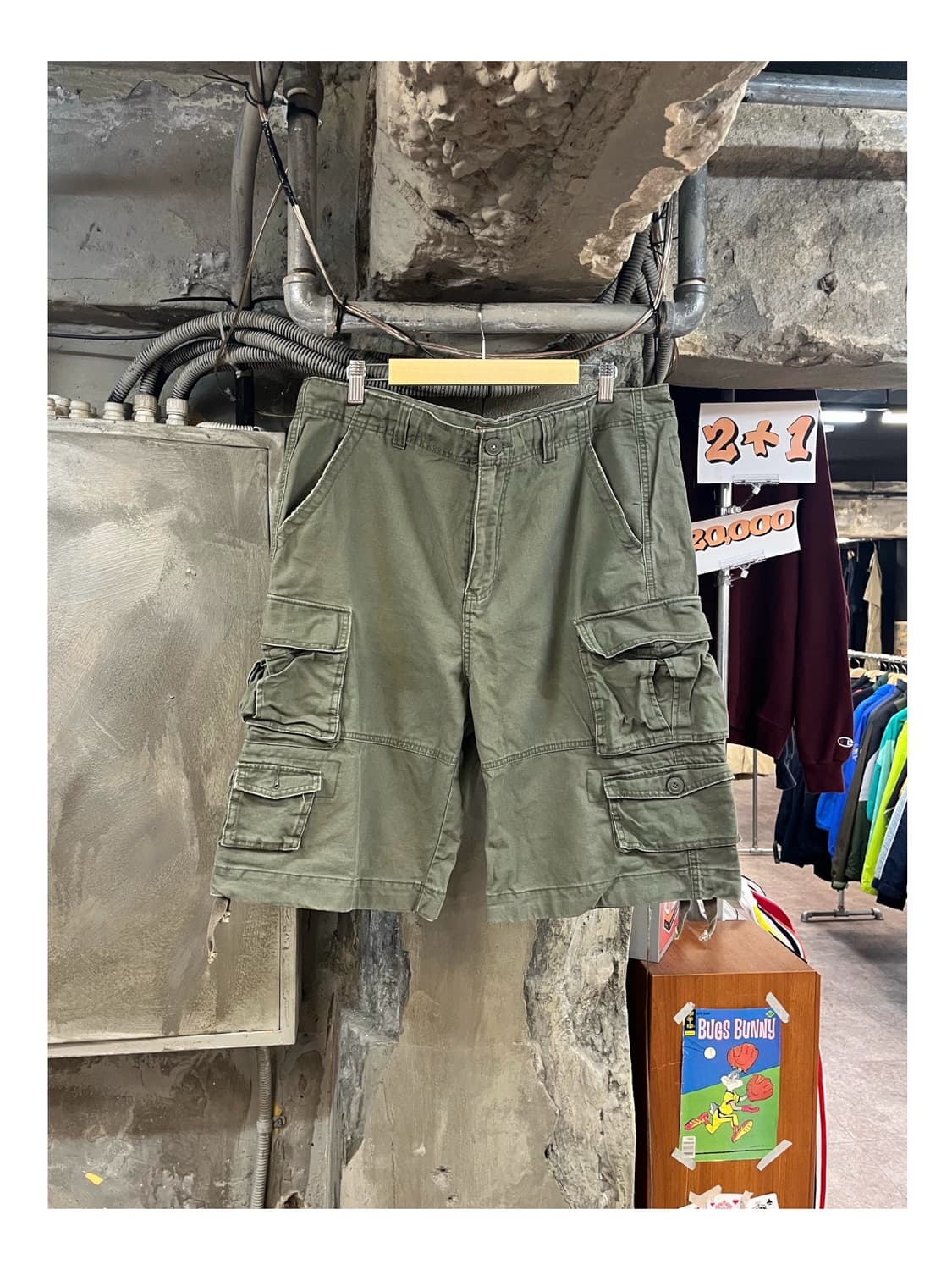 빈티지 아메리칸 카고 하프 팬츠 카키 2XL #csz3487 상품이미지1