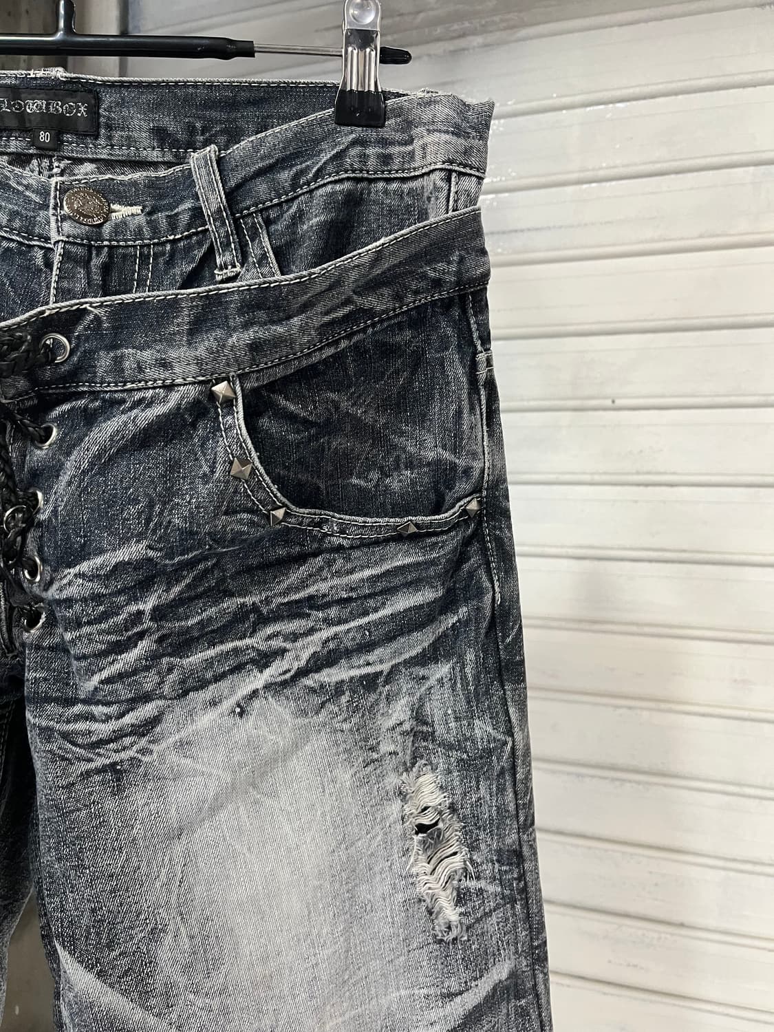 vtg punk layered washed short 상품이미지5