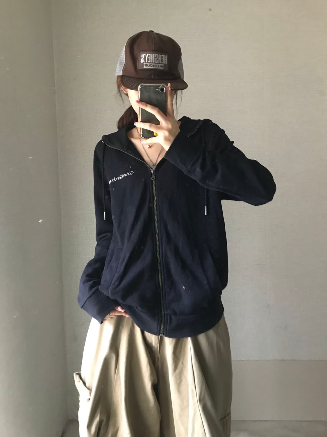 켈빈클라인 블랙 후드집업 상품이미지4