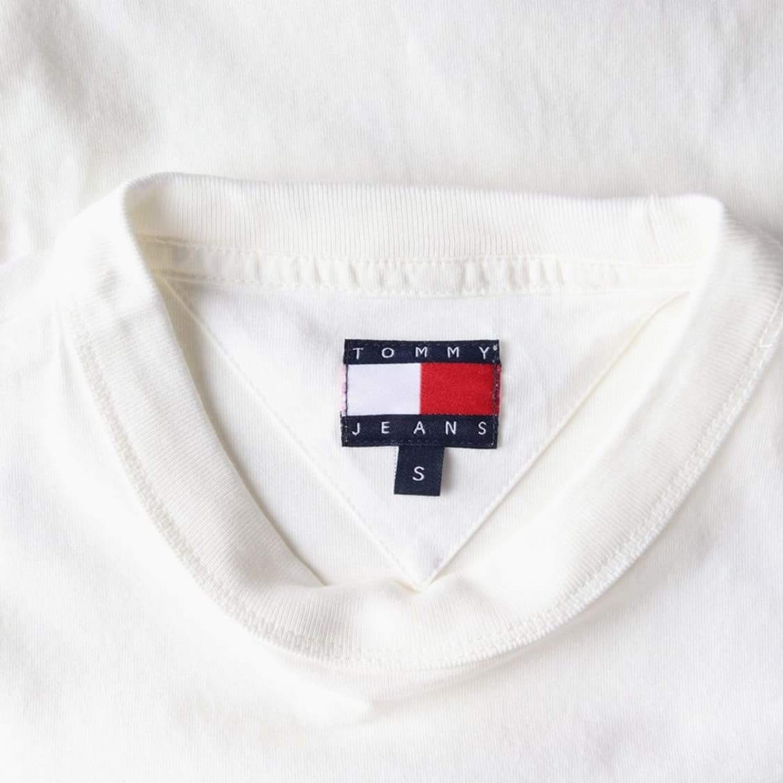 타미진스 클래식 플래그 자수 로고 화이트 반팔 티셔츠 S 상품이미지5