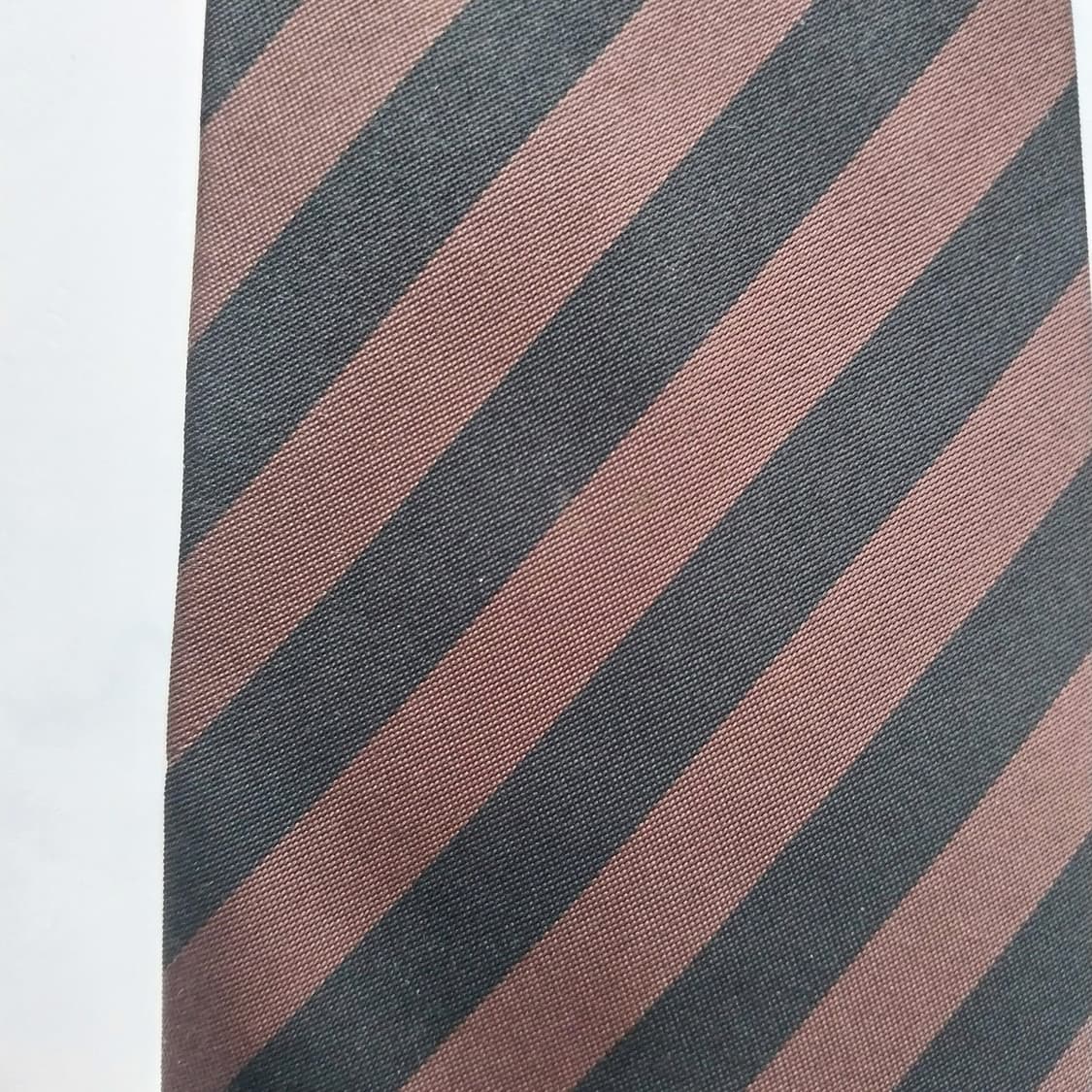 발렌티노 실크 브라운&블랙 스트라이프 넥타이 10cm A등급 K1483
 상품이미지9