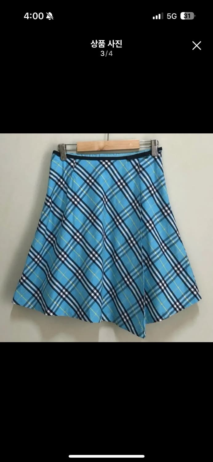 vintage BURBERRY blue check 빈티지버버리체크스커트 상품이미지3