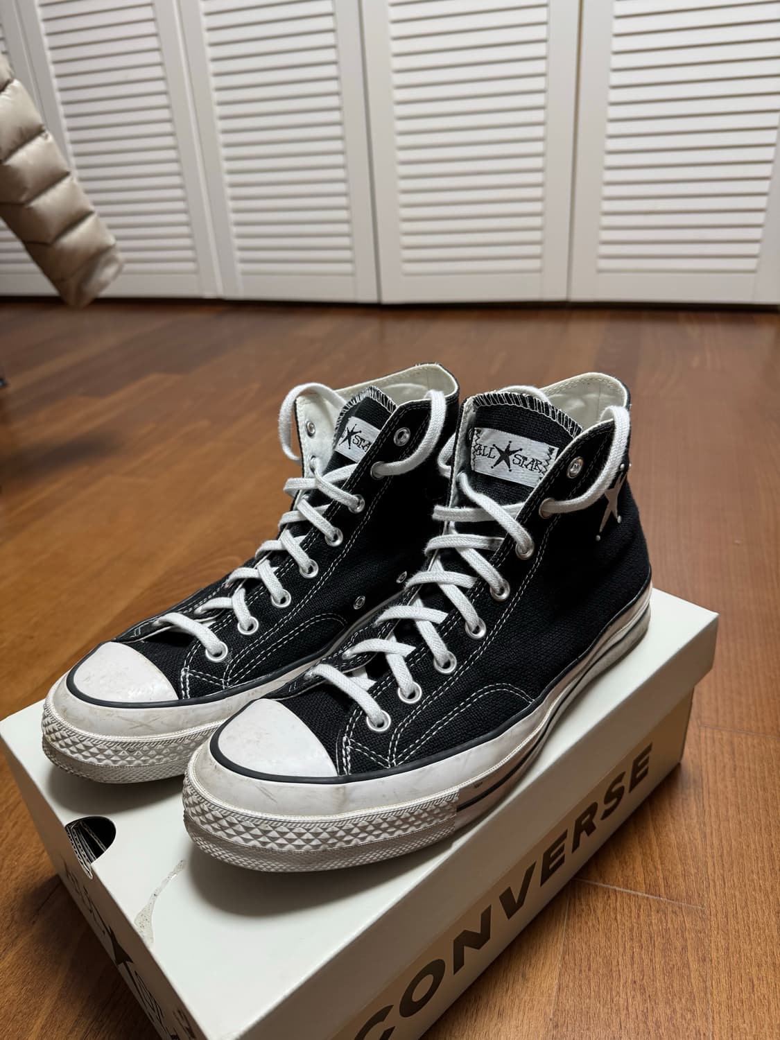 스투시 컨버스 블랙 285 박스 있음 상품이미지1