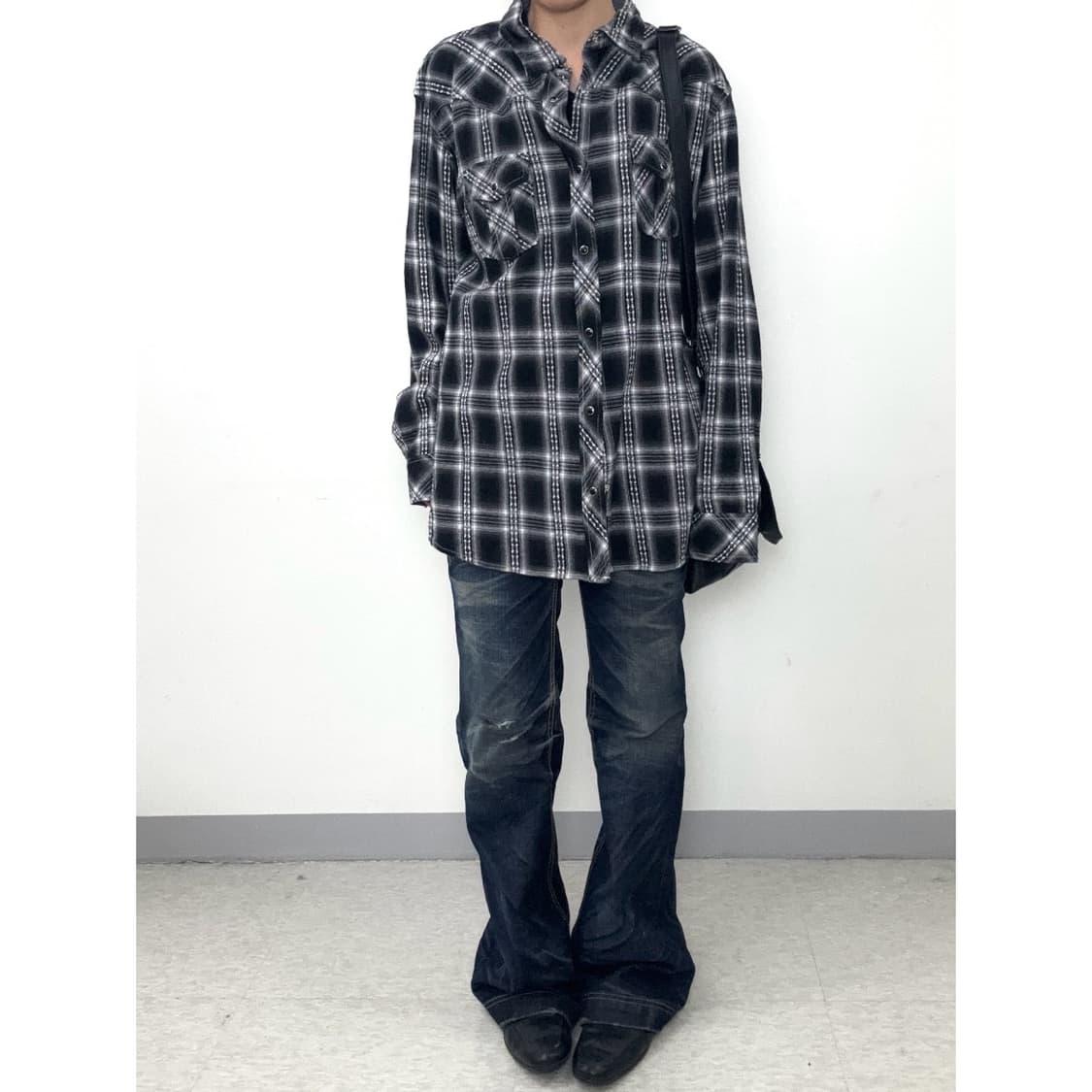 빈티지 펑크 락시크 체크 셔츠 상품이미지4