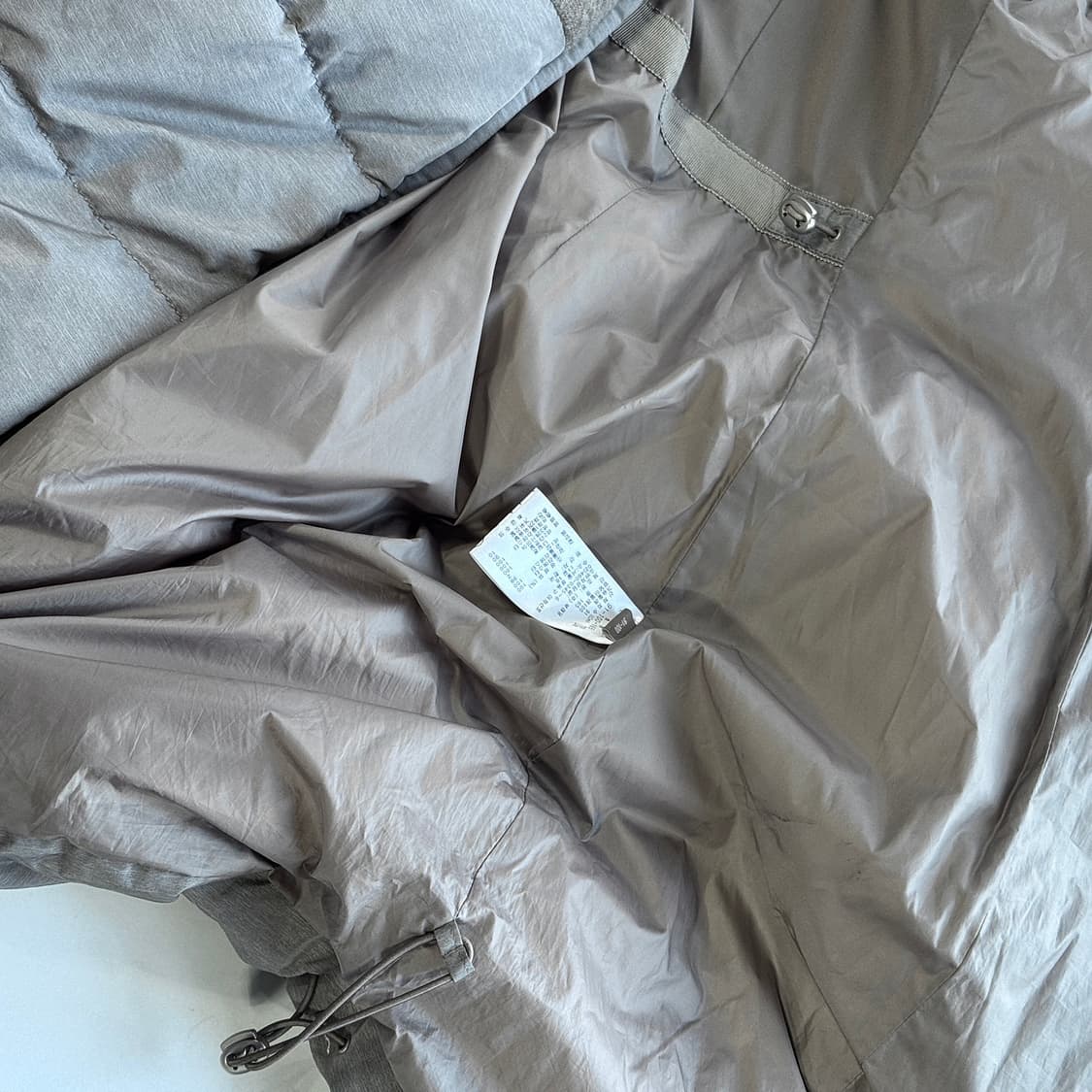 쁘렝땅 텍스처 블록 후드 퍼 구스 패딩 상품이미지4