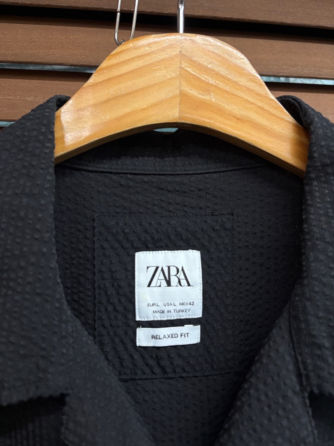 ZARA 릴렉스드 핏 텍스처 오픈카라 셔츠 상품이미지4