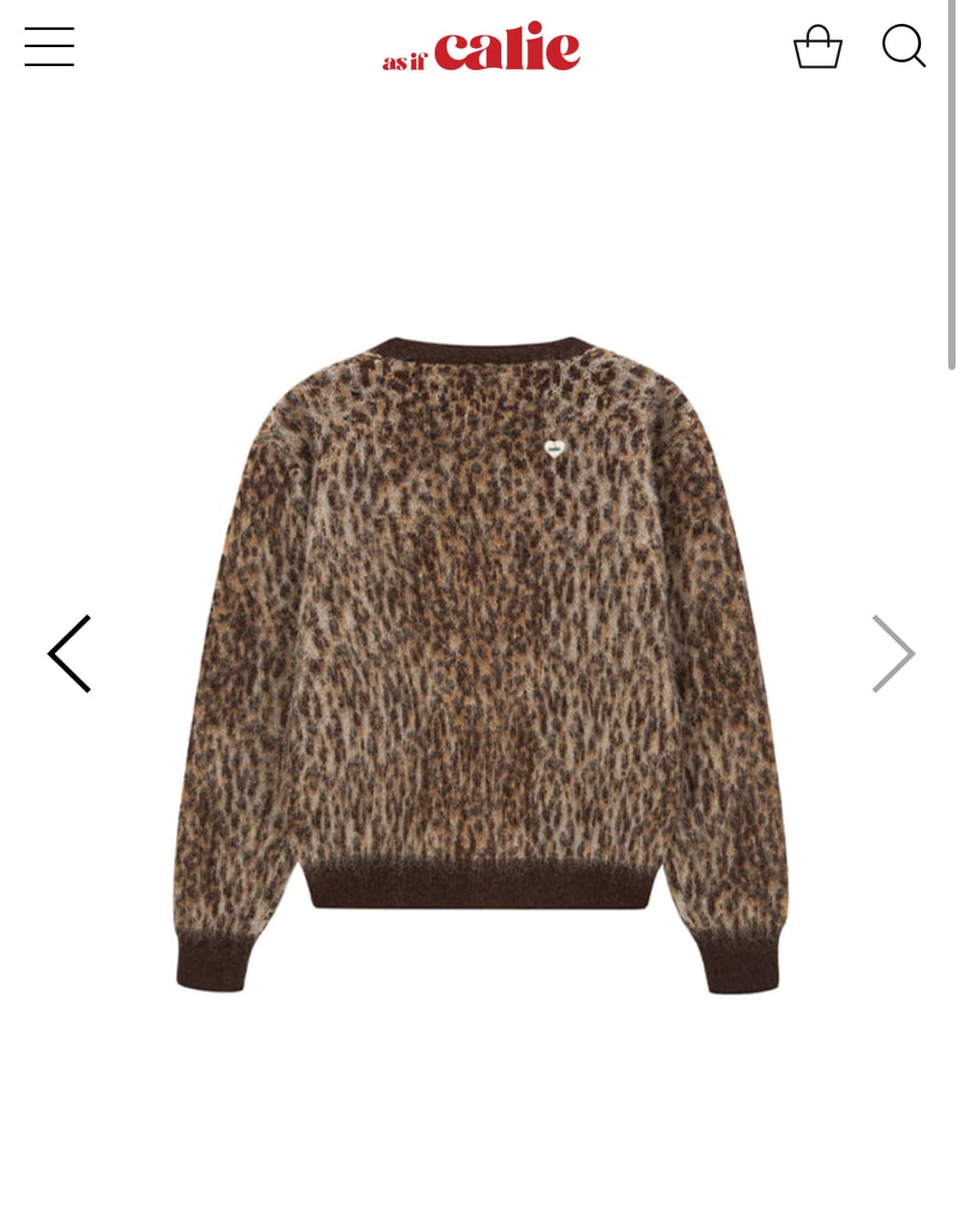애즈이프캘리 leopard knit cardigan brown 상품이미지5