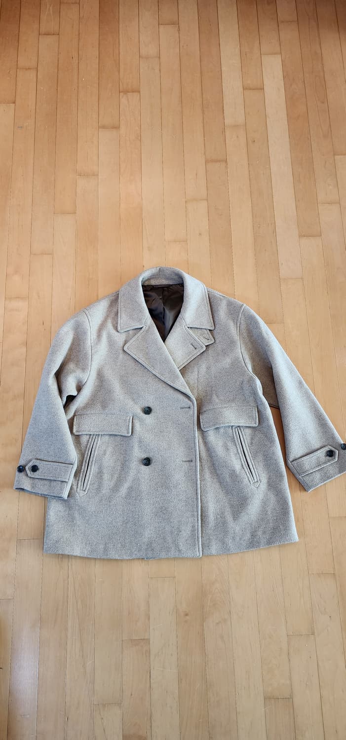 빔즈 베이지 더블 코트 오버핏 M~L 상품이미지4