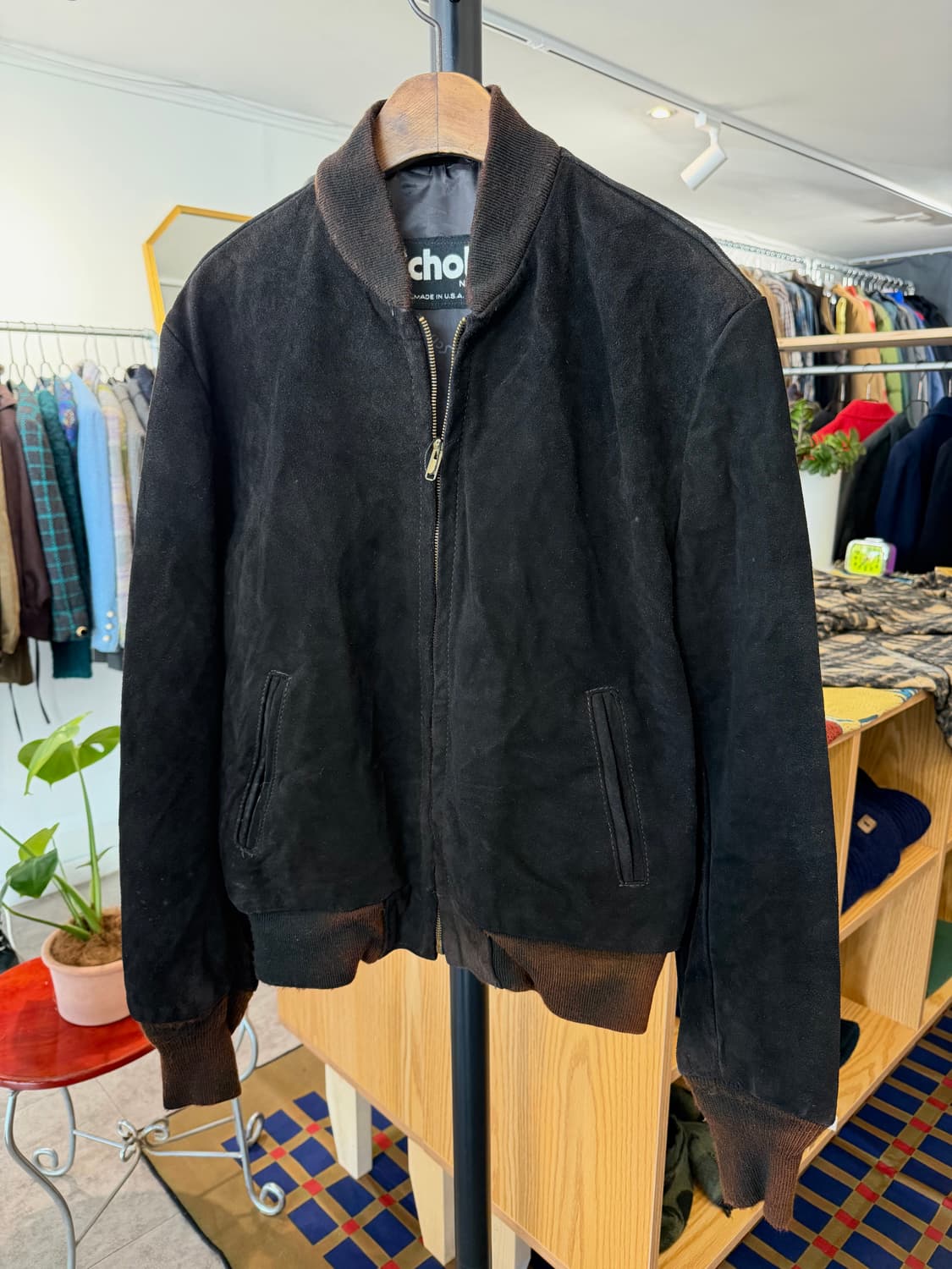 80's Schott 쇼트 스웨이드 봄버 (Made In U.S.A)  상품이미지4