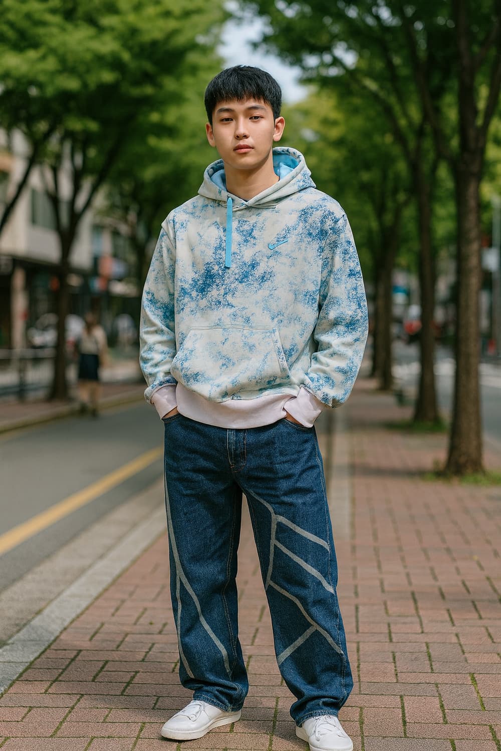 LANEunisex 패턴 데님 청바지 상품이미지5