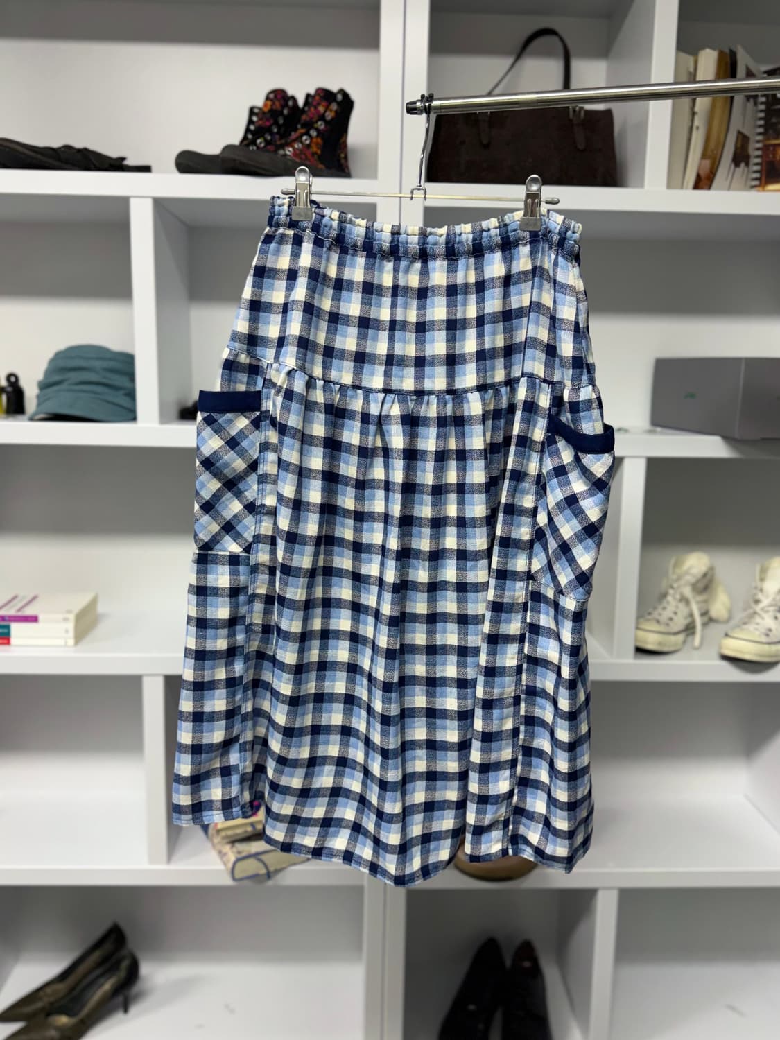 self service 체크 스커트 상품이미지3