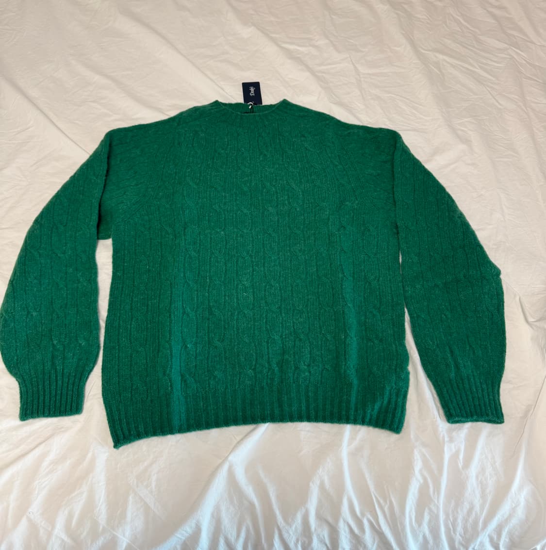 드레익스 브러쉬드 셔틀랜드 캐이블 니트 그린 XL(새상품) 상품이미지5