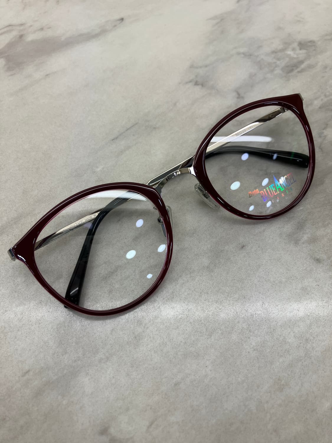 블루엔젤 Blueangel 실버 와인 솔텍스 라운드 메탈테 안경 상품이미지1