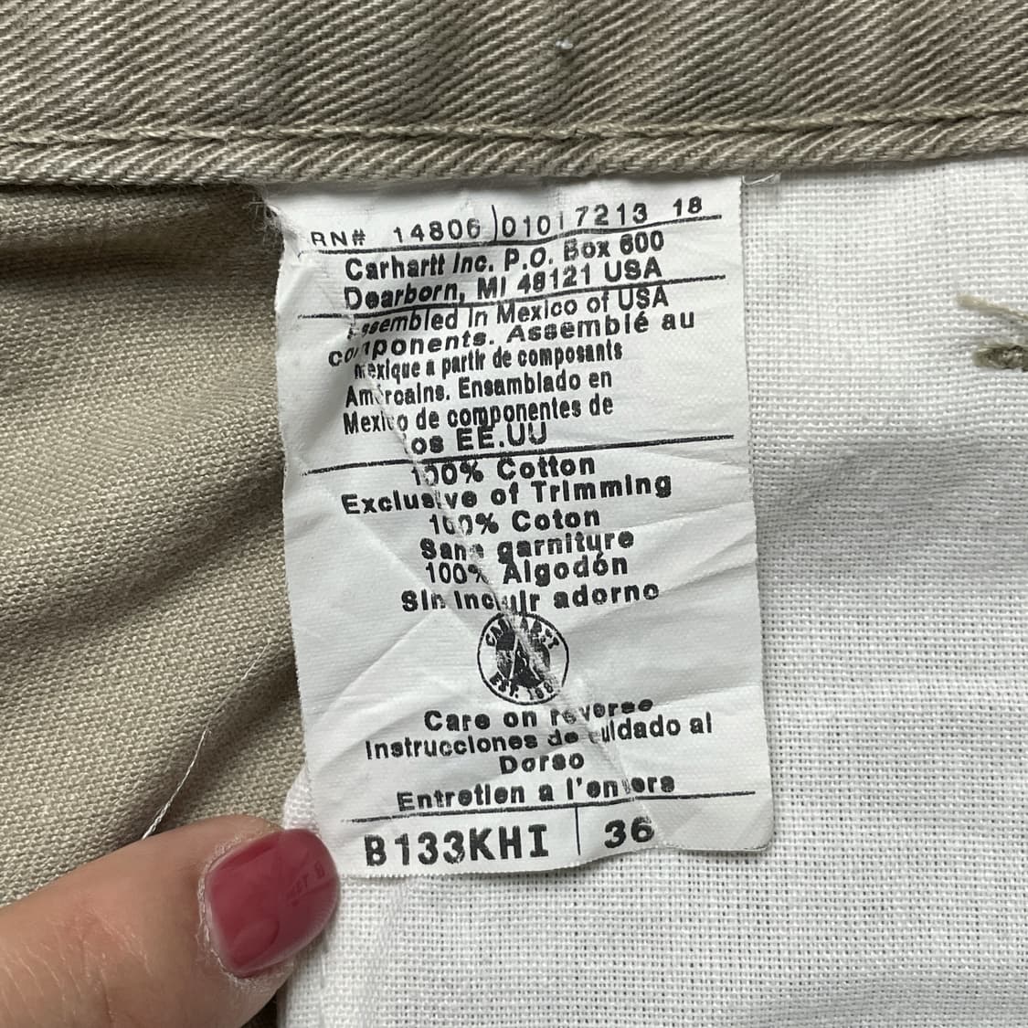 CARHARTT 00s 칼하트B133 베이지 코튼 하프팬츠 A01042 상품이미지9