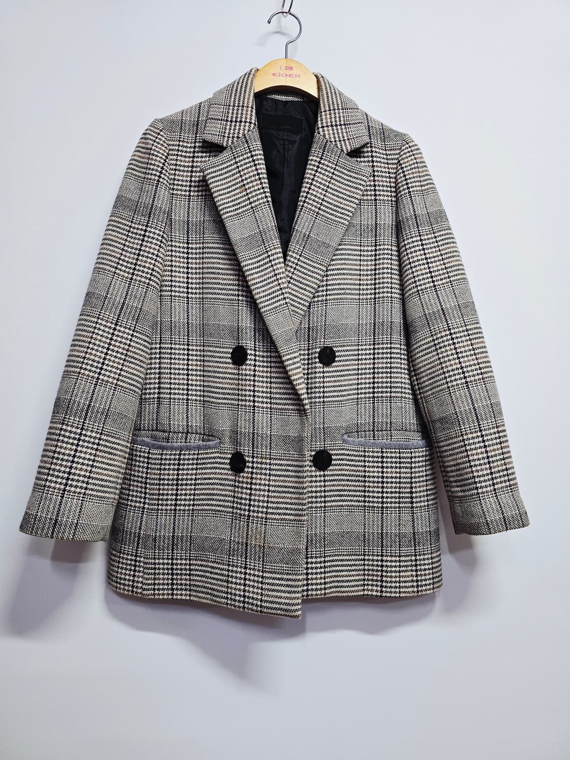 vov 보브 체크 더블 브레스트 모혼방자켓 상품이미지1