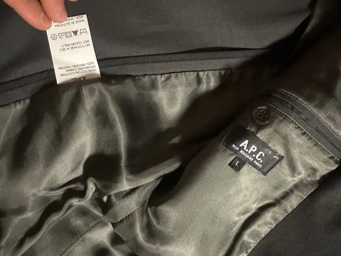 00's A.P.C 코튼 싱글 블레이저 L 그레이 상품이미지2