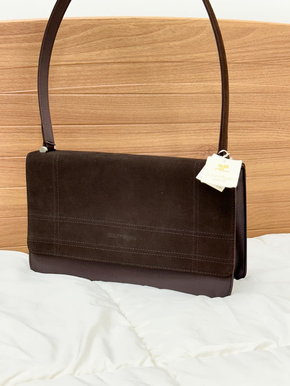 [새상품] courreges / 꾸레쥬 브라운 스웨이드 숄더백  상품이미지4