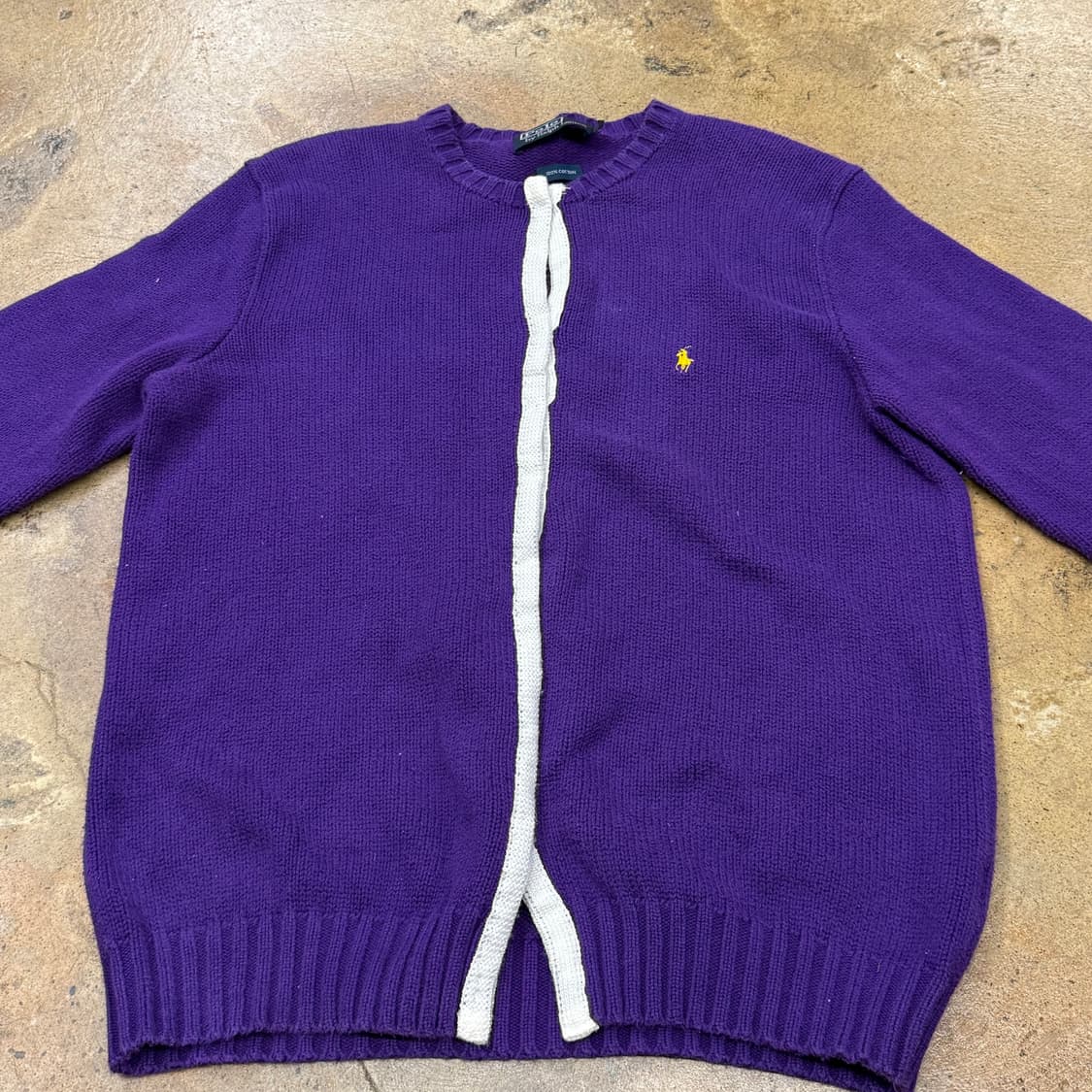 [정품/M] 폴로 랄프로렌 퍼플 니트 집업 가디건 b17 상품이미지3