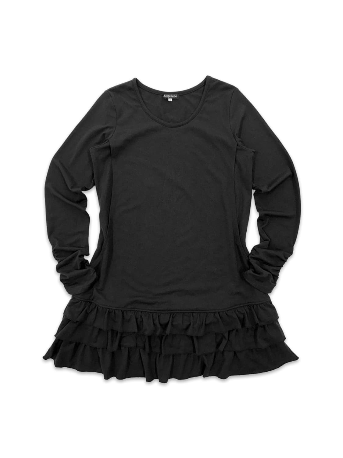 빈티지 Angeliebe 블랙 프릴 라인 레이어드 긴팔티 상품이미지1