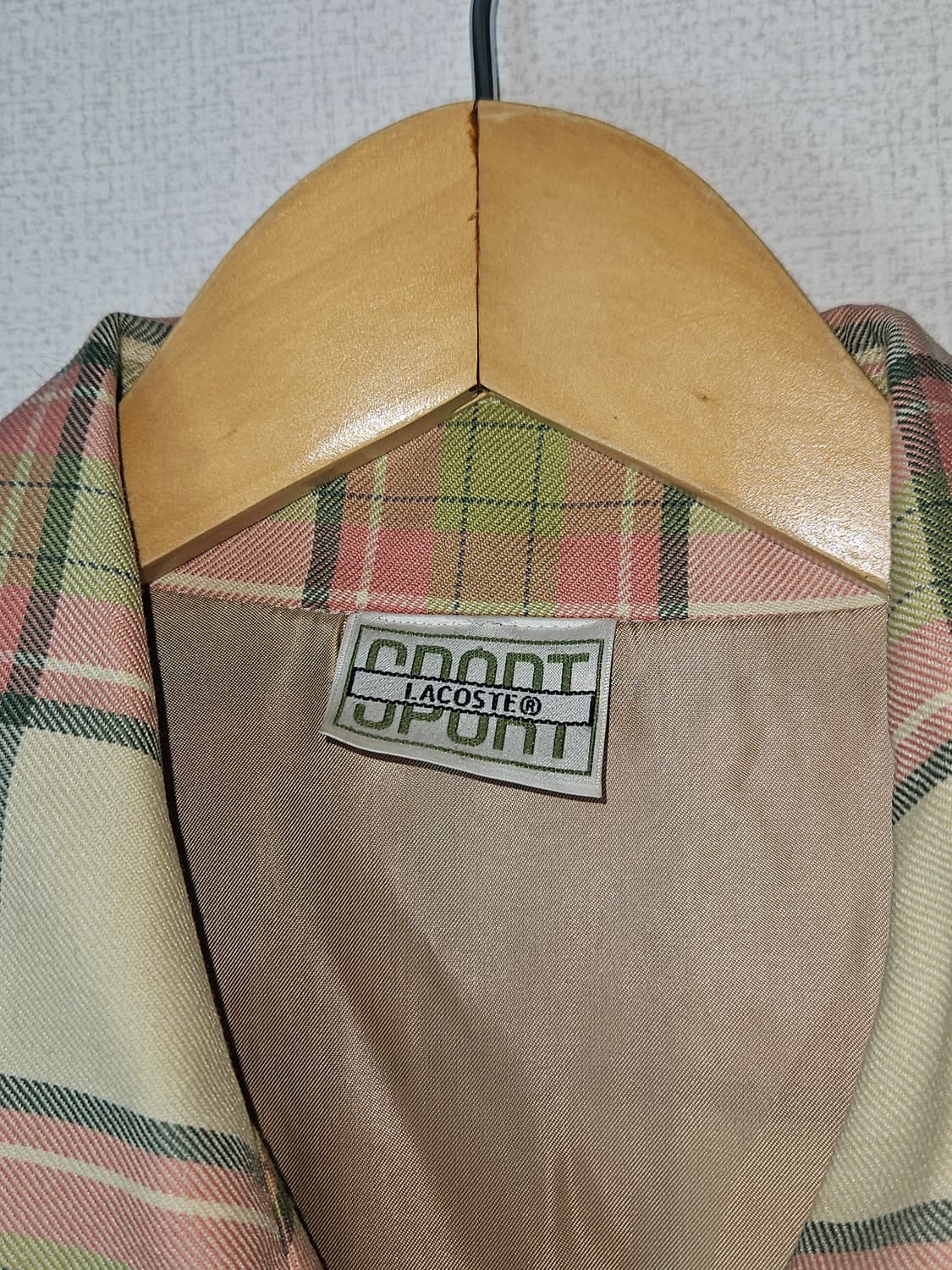 90s 라코스테 스포츠 체크 블루종 코튼 자켓 정품 빈티지 95 상품이미지3