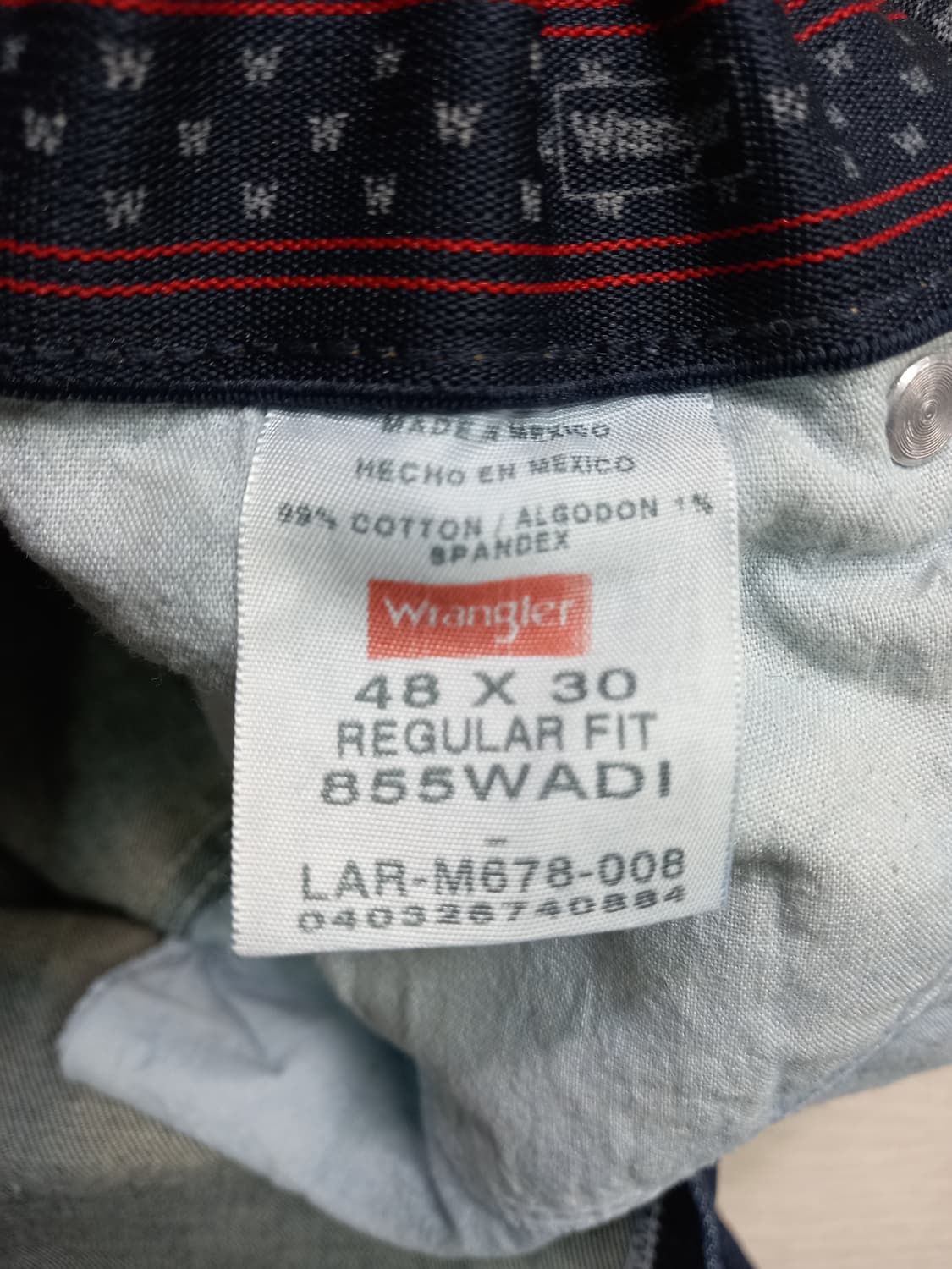 42- Wrangler Mexico 밴딩 스판 일자진 진청 42-02 상품이미지8