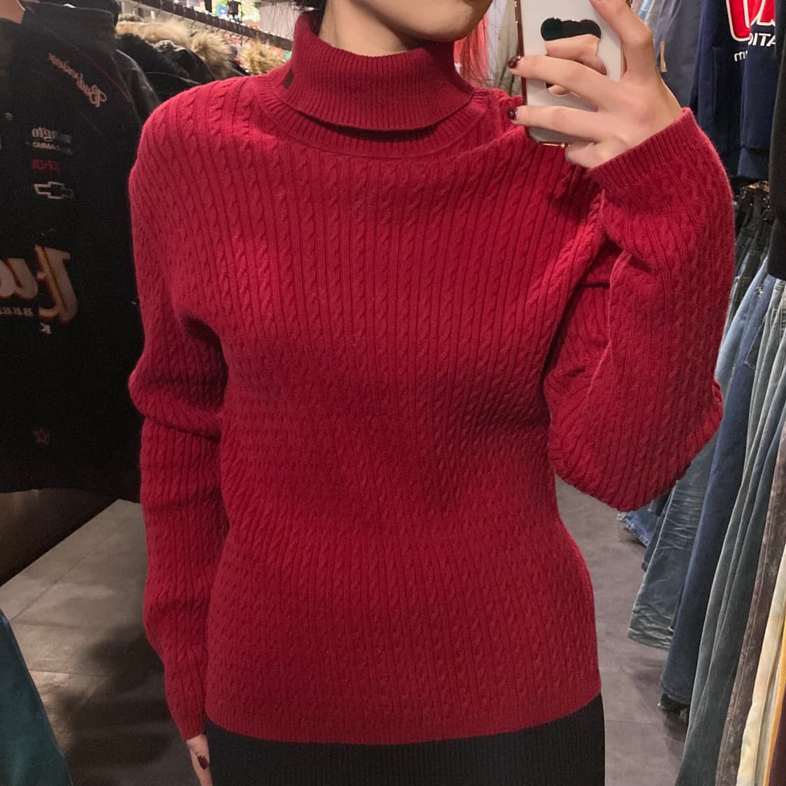 [IM] 폴로 랄프로렌 케이블 목폴라 니트 레드 상품이미지3