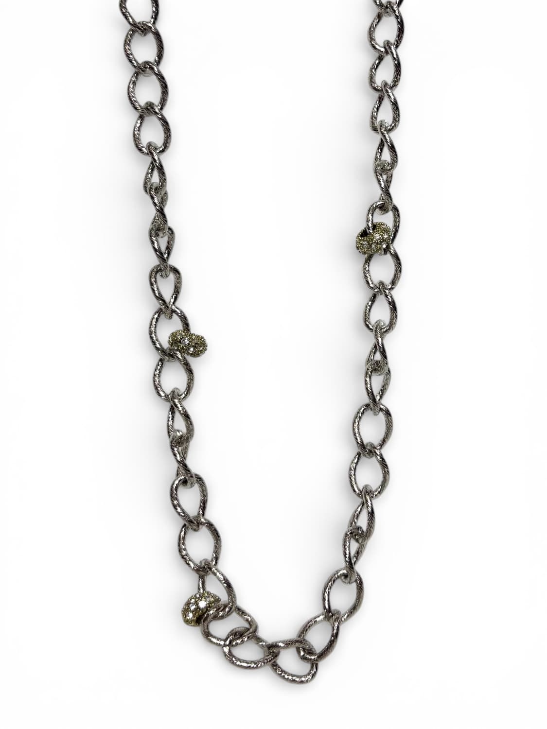 SILVER TONE LONG CHAIN NECKLACE 상품이미지1