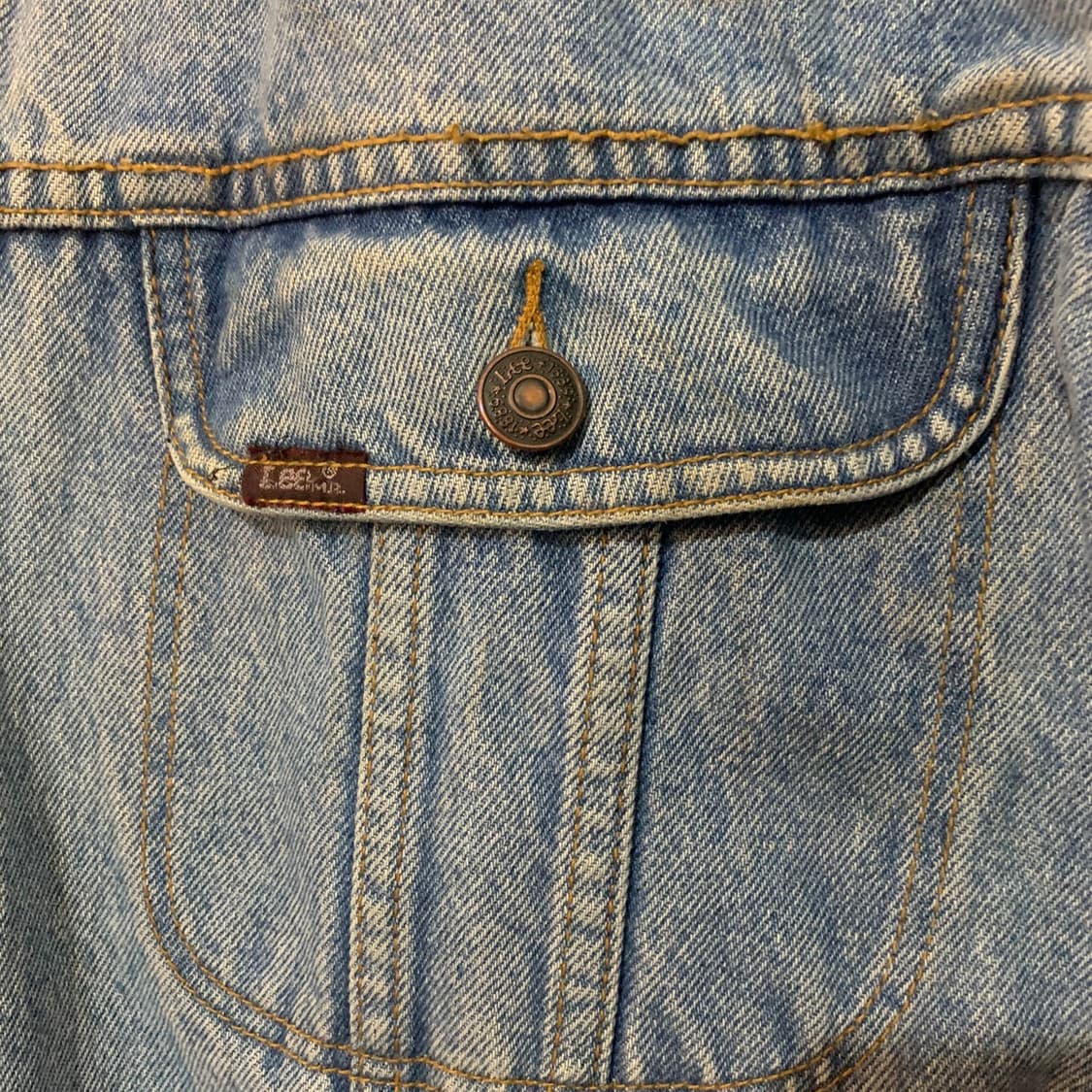 XL LEE 리 00s 빈티지 자수 워싱 데님 트러커 청자켓 상품이미지4