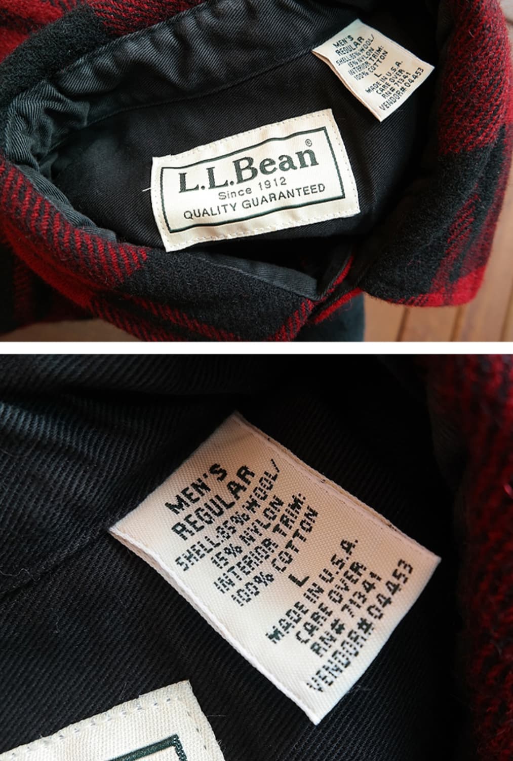 미국산 L.LBEAN 엘엘빈 두툼한 빈티지 울 체크남방 상품이미지8