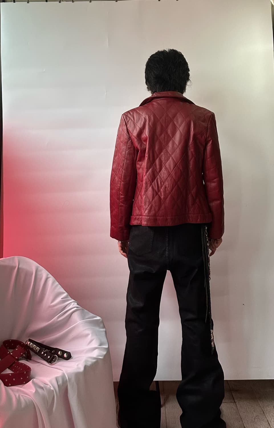 real leather half-neck zip-up jacket 상품이미지5