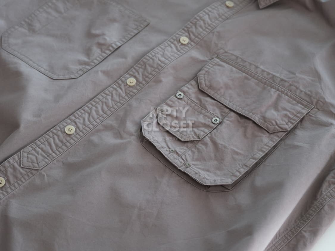 [M/105] 일꼬르소 워시드 반팔 워크셔츠 브라운 상품이미지5