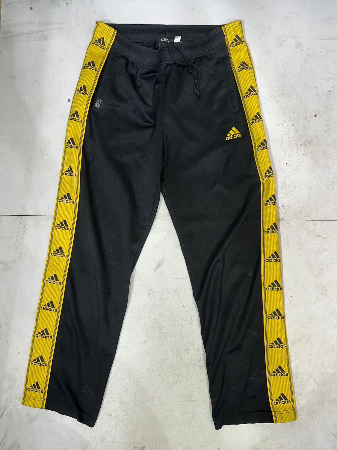 아디다스 블랙 옐로우 사이드 라인 추리닝 바지 트레이닝 팬츠 L 상품이미지4