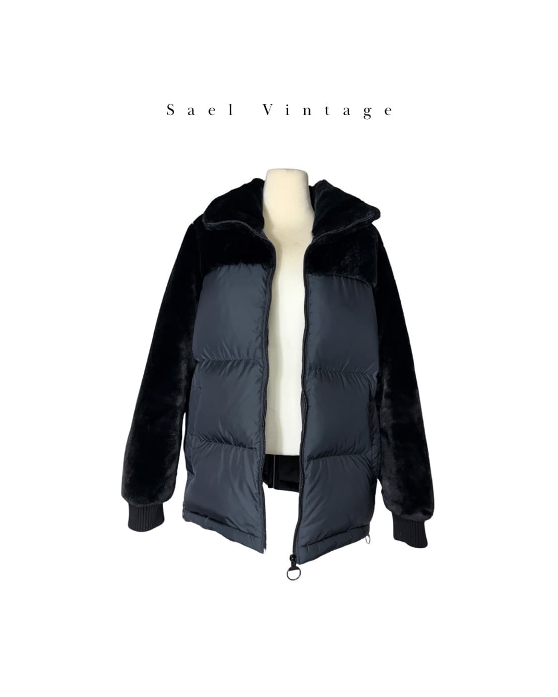 질스튜어트 스포츠 19FW 블랙 에코퍼 숏 다운 패딩 상품이미지2