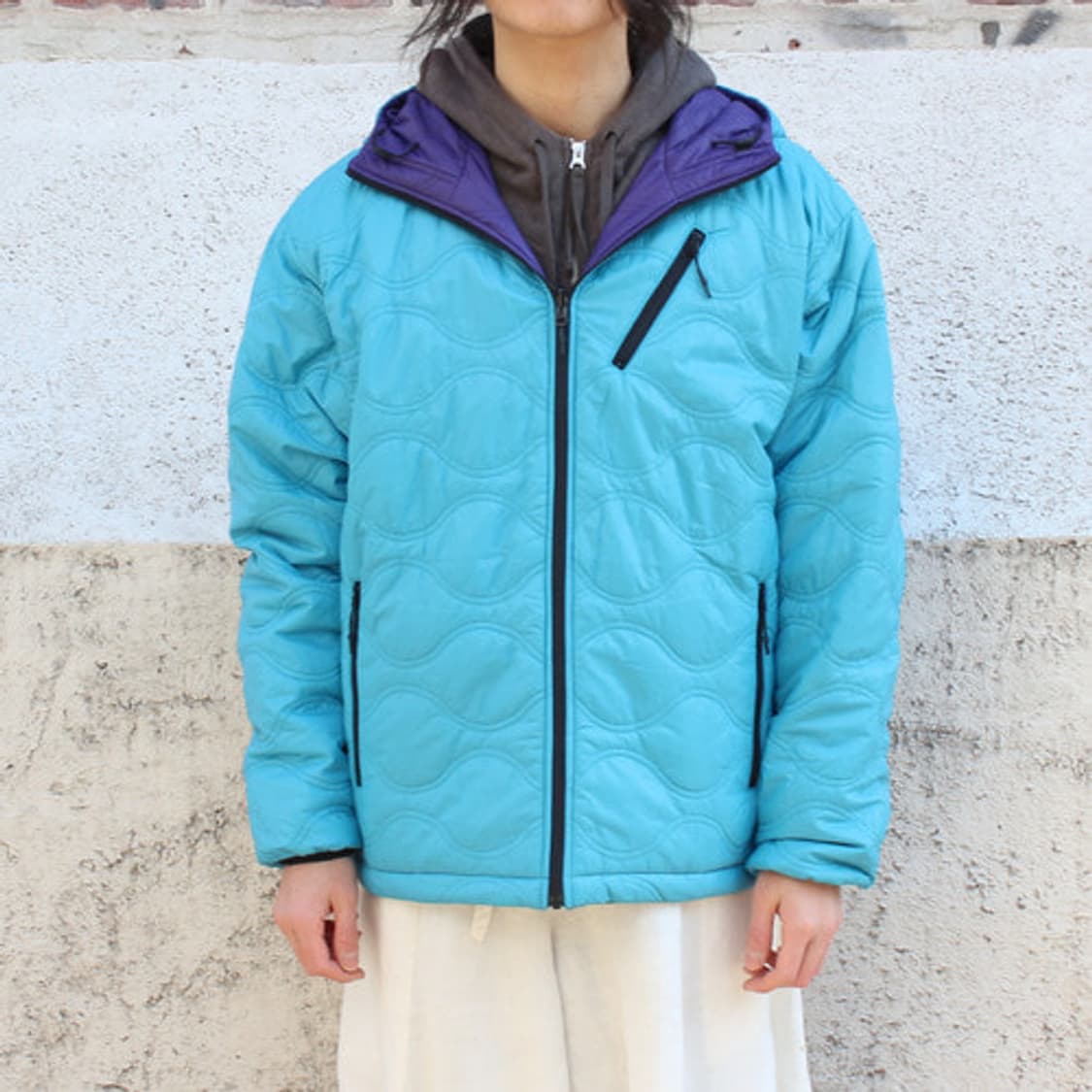 (새상품) 블랍아웃피터 리버시블 프리마로프트 후드 퍼플/터콰이즈 상품이미지4