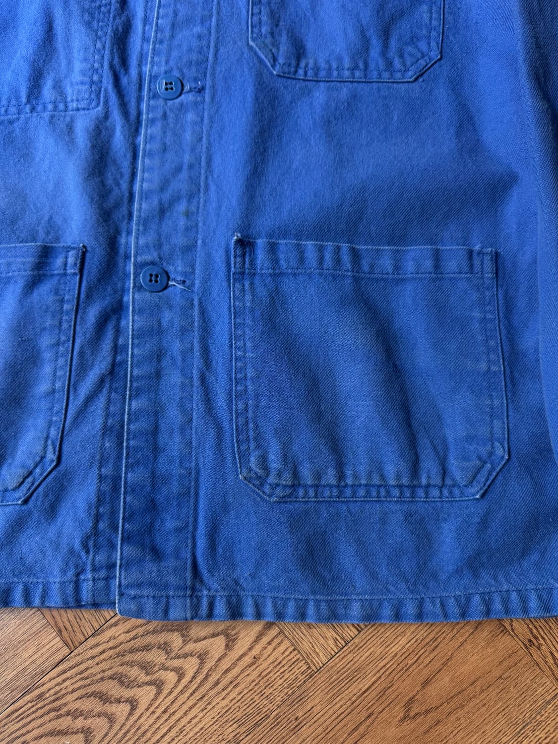 [L]90's 빈티지 잉크블루 데미지 프렌치 워크자켓 상품이미지4