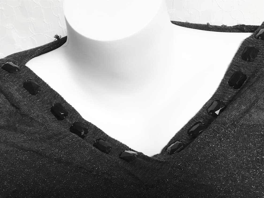 빈티지 vkei 펑크 스터드 글리터 니트 후드 롱슬리브 탑 상품이미지4