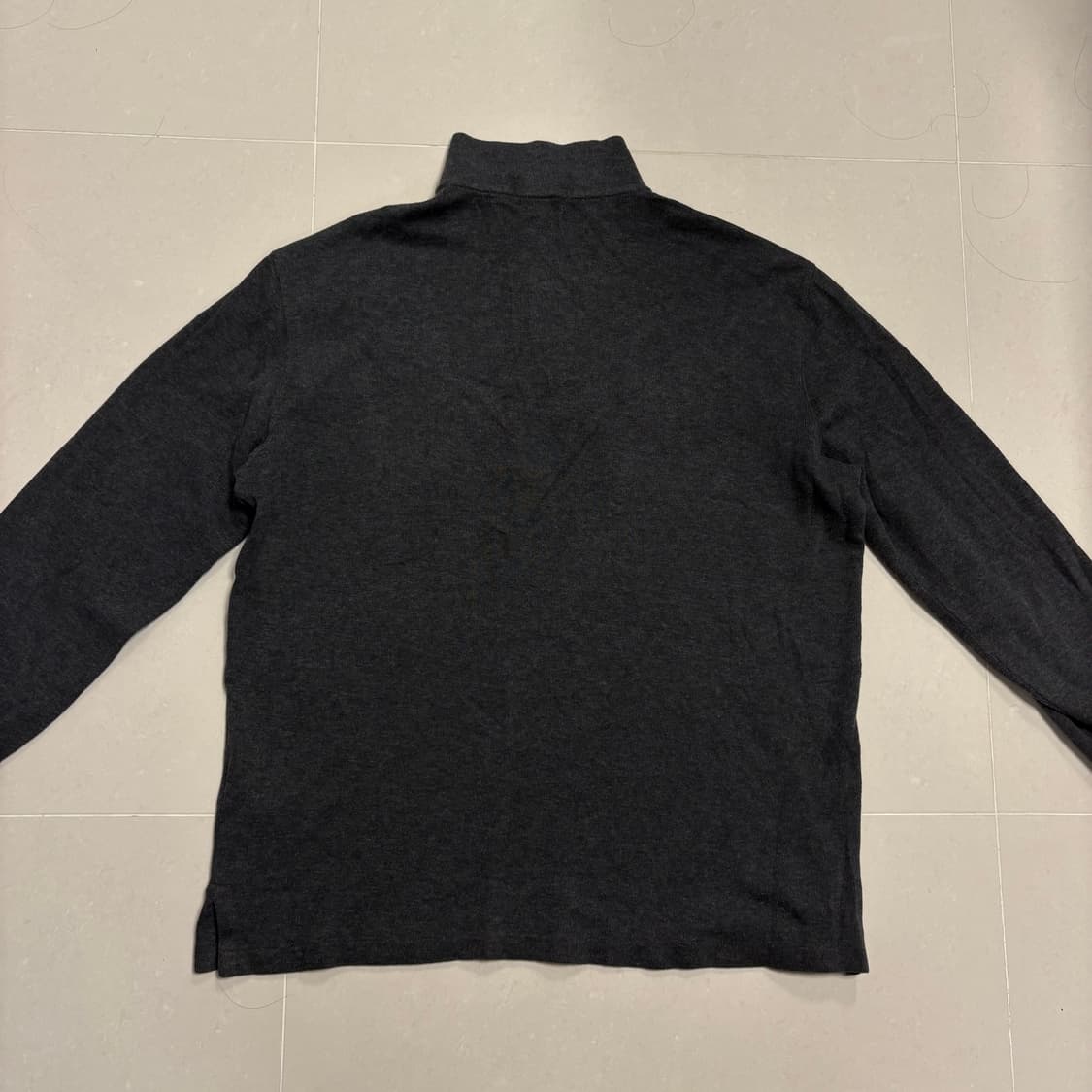 정품 폴로 랄프로렌 신형 반집업 코튼 니트 차콜 상품이미지6