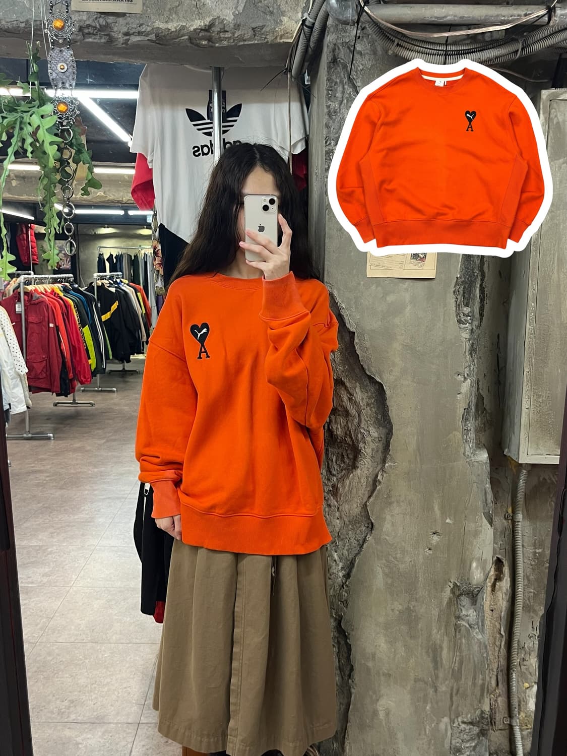 퓨마X아미 맨투맨 오렌지 XL #csz1768 상품이미지1