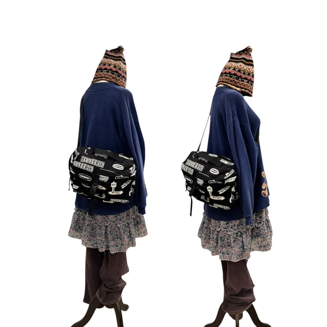 히스테릭글래머 프린티드 숄더백 블랙 상품이미지10