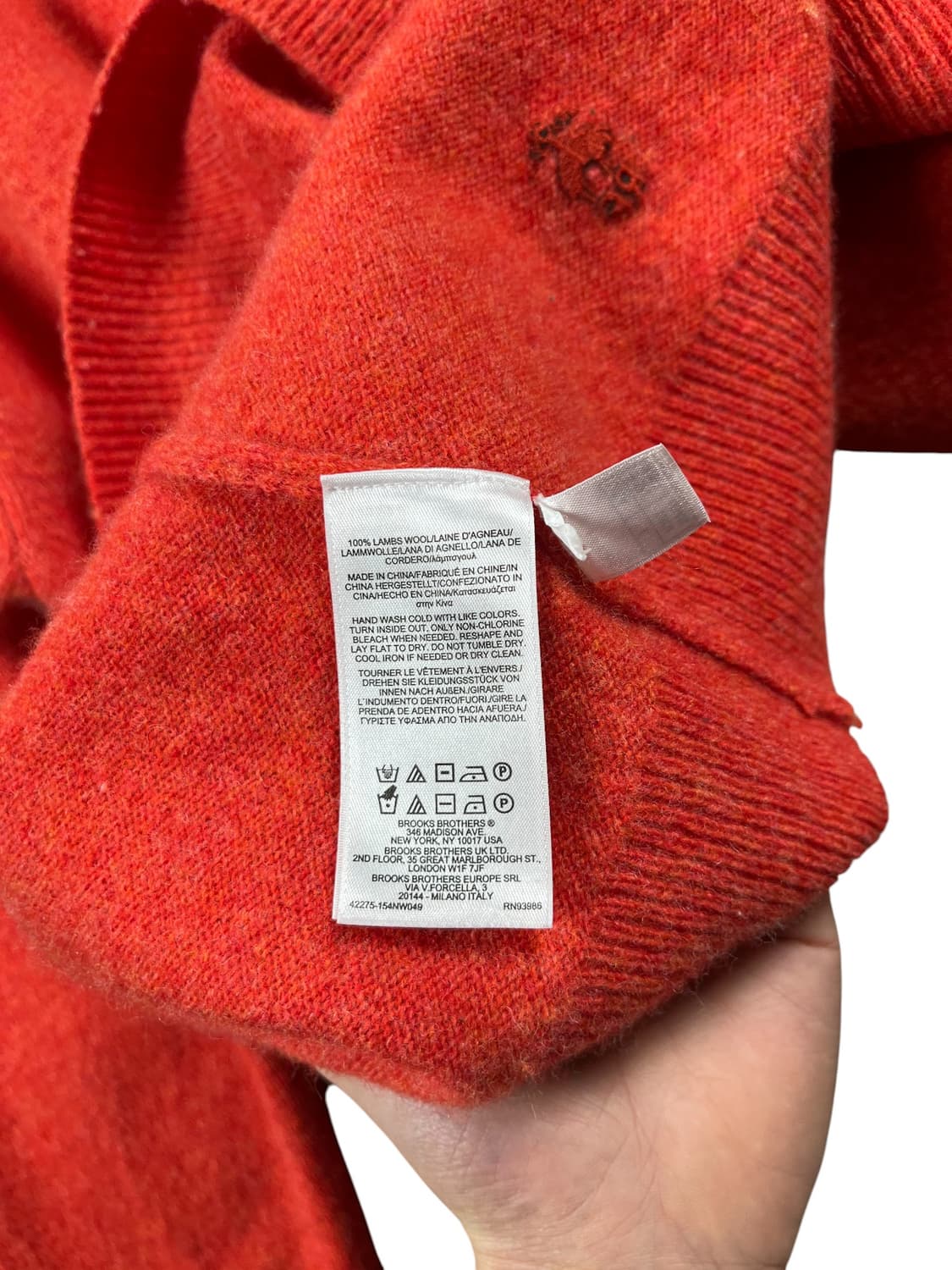 Brooks Brothers 연한 레드 컬러  울 니트  상품이미지5