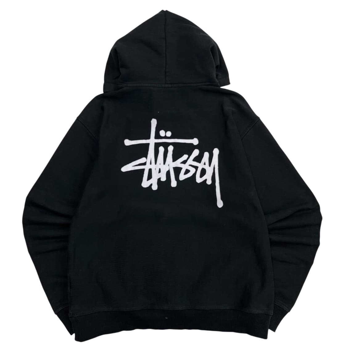 스투시 로고 블랙 후드 M 상품이미지4
