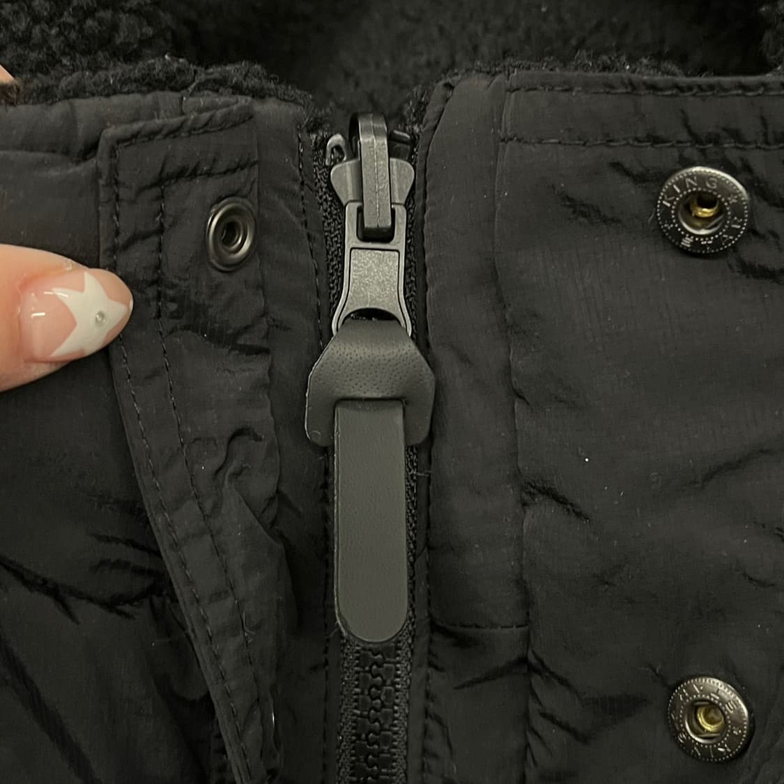 [정품/S] 와릿이즌 블랙 뽀글이 플리스 양면 집업 b18 상품이미지9