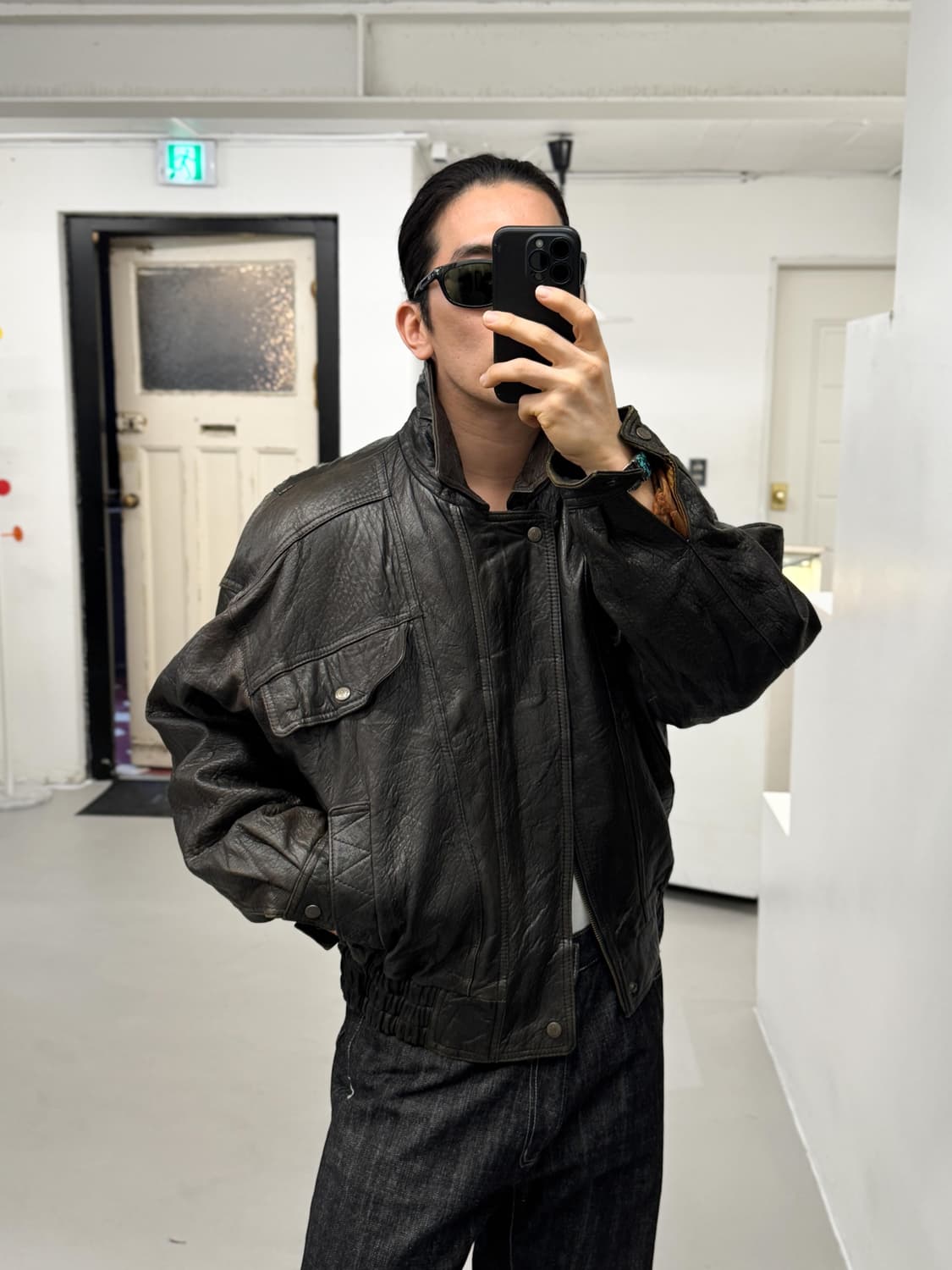 빈티지 레더 블루종 상품이미지8