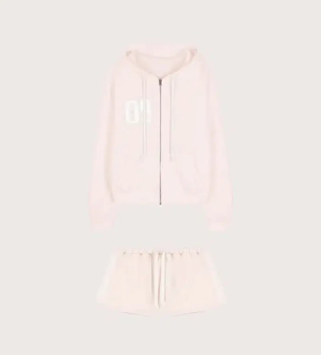 클리시어 09 넘버링 후드집업 스커트 세트 핑크 논기모 상품이미지1