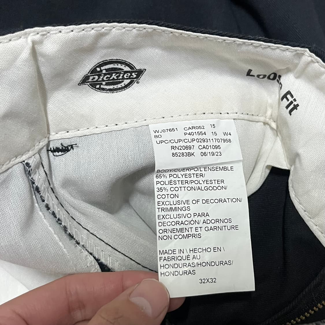 디키즈 더블니 32x32 블랙 상품이미지3